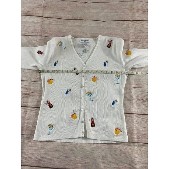 Alexandra Bartlett Petite White Embroidered Cardigan - PS - Picture 6 of 12